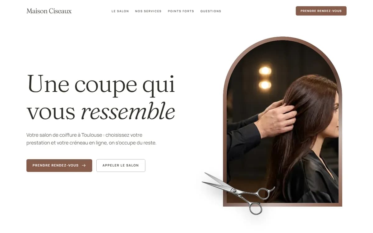 Site de démonstration : Salon de coiffure à Toulouse