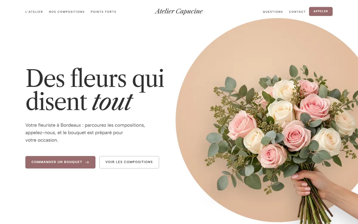 Site de démonstration : Fleuriste à Bordeaux