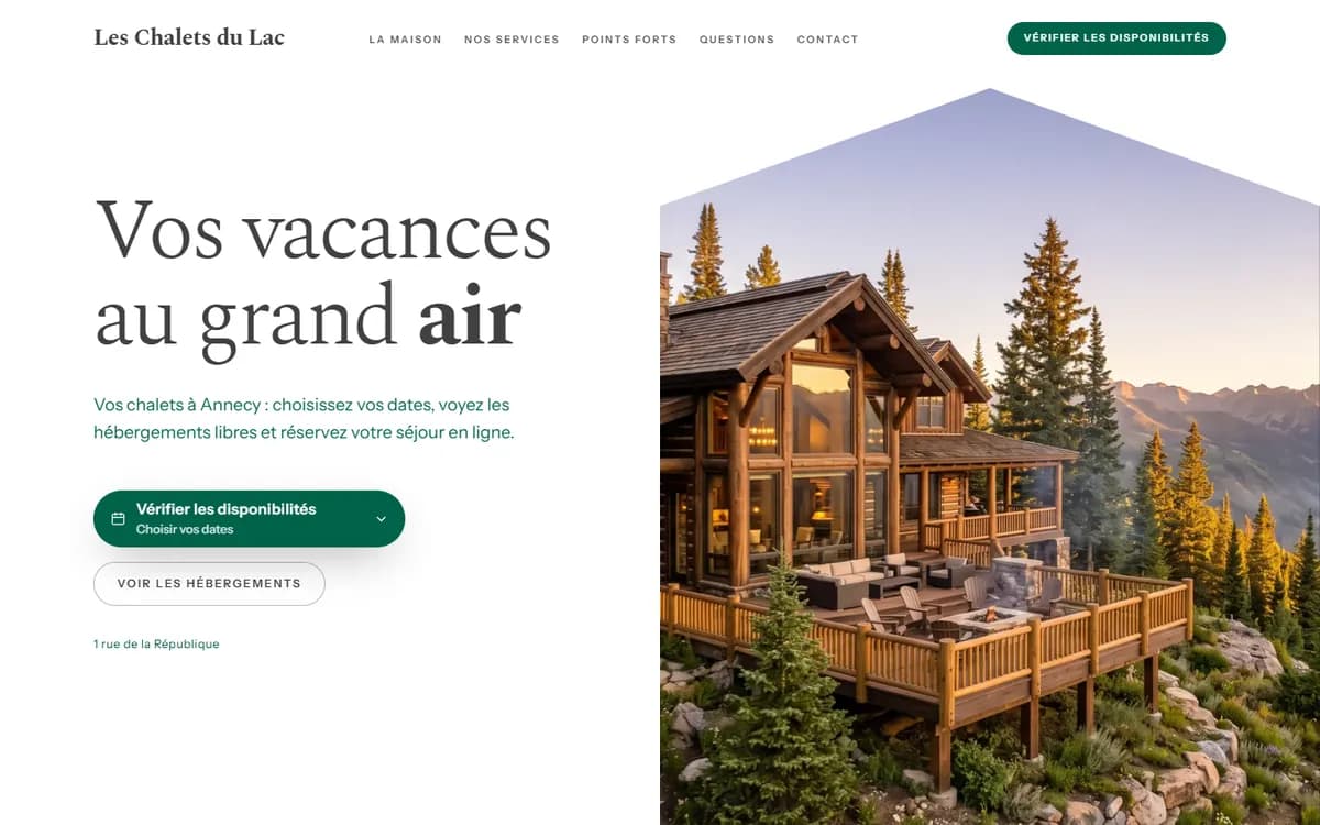 Site de démonstration : Chalets et gîtes à Annecy