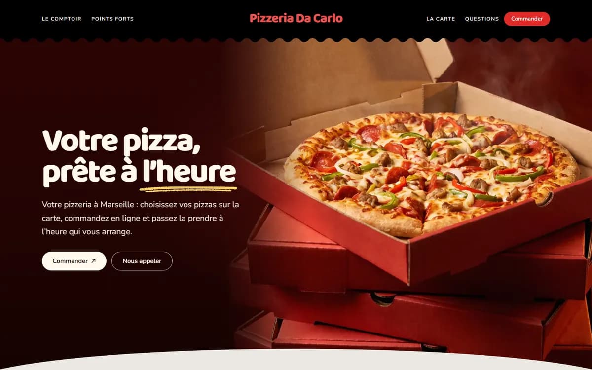 Site de démonstration : Pizzeria à Marseille